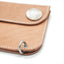 Denim and biker style horsehide leather wallet natural finish showing o-ring for wallet chain