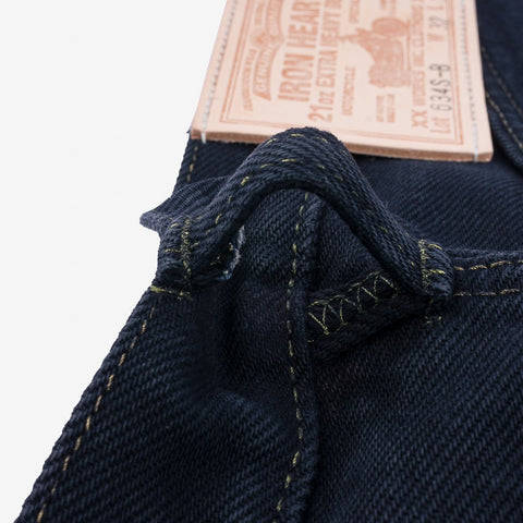 21oz Selvedge Denim Straight Cut Jeans IH634S-B- Indigo Overdyed Black