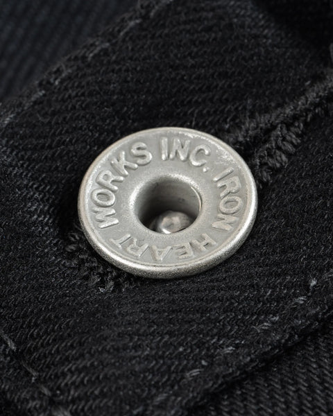 Iron Heart IH-555S-142BB Black-on-Black in 14oz selvedge denim jeans available at Rugged Gentlemen Shoppe