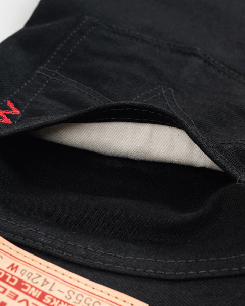 Iron Heart IH-555S-142BB Black-on-Black in 14oz selvedge denim jeans available at Rugged Gentlemen Shoppe