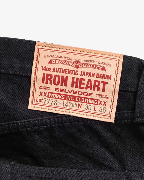 Iron Heart IH-777S-142BB Black in 14oz selvedge denim jeans available at Rugged Gentlemen Shoppe
