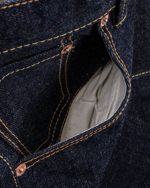 Iron Heart IH-555N 17oz natural indigo selvedge denim jeans available at Rugged Gentlemen Shoppe