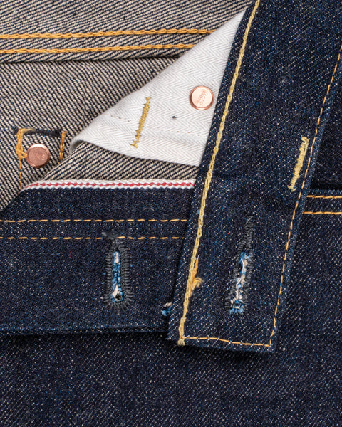 Iron Heart IH-555N 17oz natural indigo selvedge denim jeans available at Rugged Gentlemen Shoppe