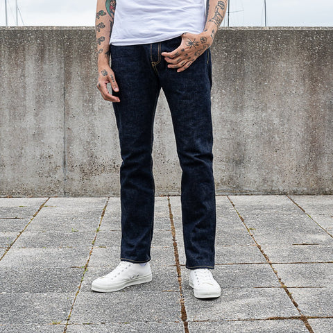 Iron Heart IH-555S-18 in 18oz vintage selvedge denim jeans available at Rugged Gentlemen Shoppe