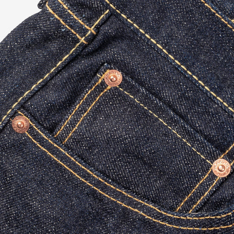 Iron Heart IH-555S-18 in 18oz vintage selvedge denim jeans available at Rugged Gentlemen Shoppe