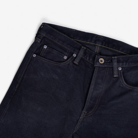 Iron Heart IH-555S-21od in 21oz indigo overdyed black selvedge denim jeans available at Rugged Gentlemen Shoppe