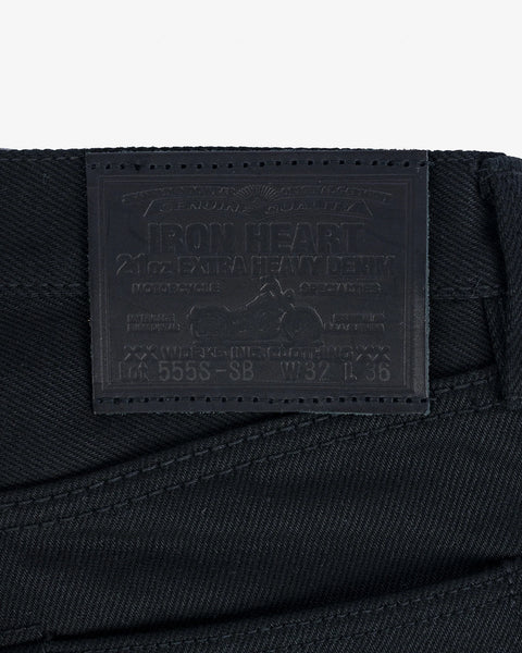 Iron Heart IH-555S-SB in 21oz superblack non-fade  selvedge denim jeans available at Rugged Gentlemen Shoppe