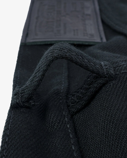 Iron Heart IH-555S-SB in 21oz superblack non-fade  selvedge denim jeans available at Rugged Gentlemen Shoppe