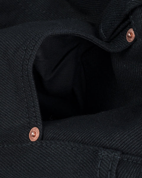 Iron Heart IH-555S-SB in 21oz superblack non-fade  selvedge denim jeans available at Rugged Gentlemen Shoppe