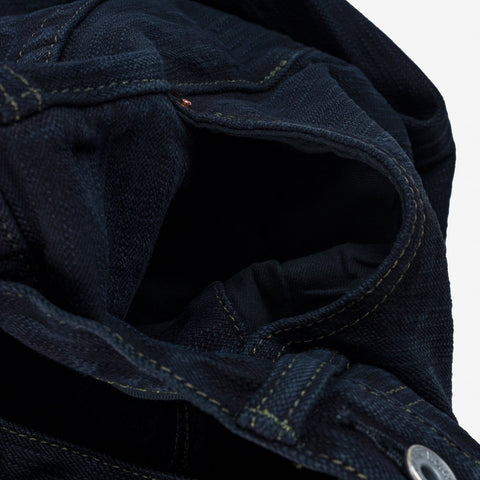 Iron Heart IH-555S-SLBod 16oz slubby selvedge indigo overdyed black denim jeans available at Rugged Gentlemen Shoppe