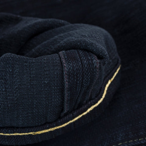 Iron Heart IH-555S-SLBod 16oz slubby selvedge indigo overdyed black denim jeans available at Rugged Gentlemen Shoppe