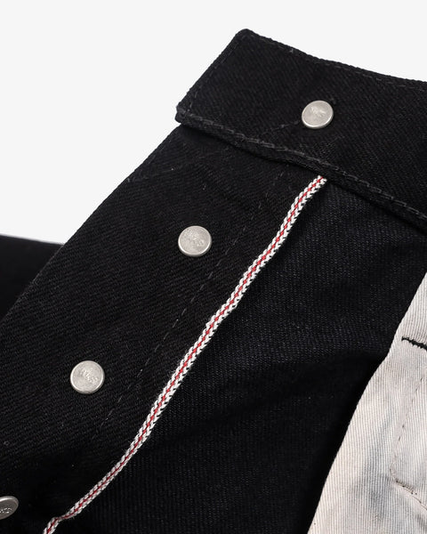 Iron Heart IH-634S-142BB in 14oz black selvedge denim jeans available at Rugged Gentlemen Shoppe
