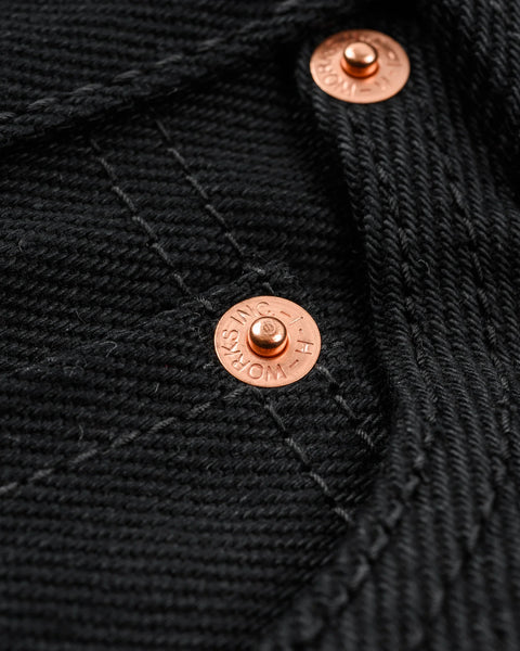 Iron Heart IH-634S-SB in 21oz superblack non-fade selvedge denim jeans available at Rugged Gentlemen Shoppe