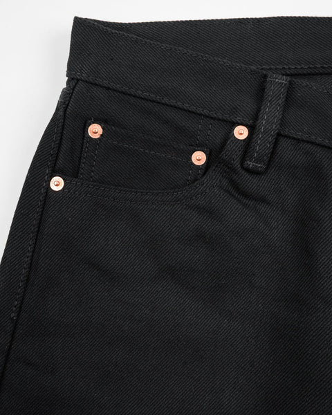 Iron Heart IH-634S-SB in 21oz superblack non-fade selvedge denim jeans available at Rugged Gentlemen Shoppe