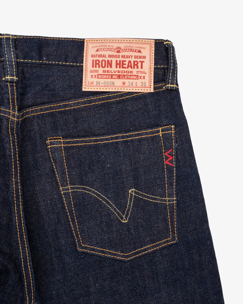 Iron Heart IH-666N 17oz natural indigo selvedge denim jeans available at Rugged Gentlemen Shoppe