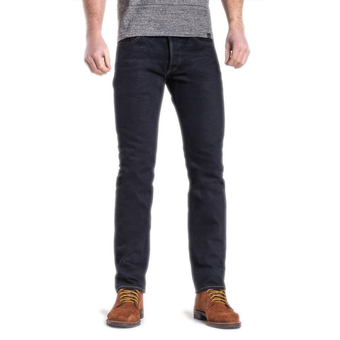 Iron Heart IH-777S-21od in 21oz indigo overdyed black selvedge denim jeans available at Rugged Gentlemen Shoppe