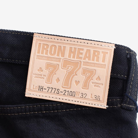Iron Heart IH-777S-21od in 21oz indigo overdyed black selvedge denim jeans available at Rugged Gentlemen Shoppe