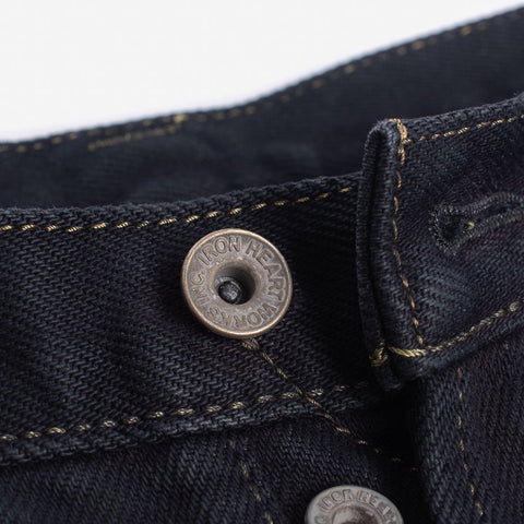 Iron Heart IH-777S-21od in 21oz indigo overdyed black selvedge denim jeans available at Rugged Gentlemen Shoppe