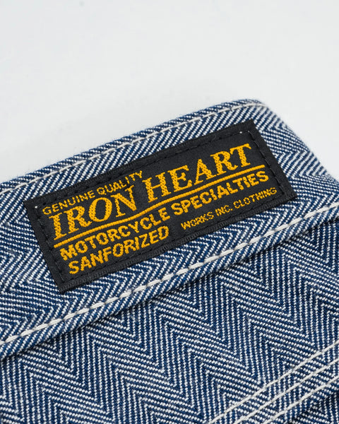 Iron Heart IH-830-IND herringbone pants indigo in 10.5oz available at Rugged Gentlemen Shoppe