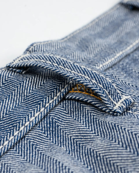Iron Heart IH-830-IND herringbone pants indigo in 10.5oz available at Rugged Gentlemen Shoppe