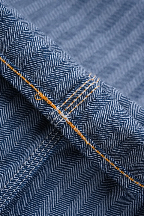 Iron Heart IH-830-IND herringbone pants indigo in 10.5oz available at Rugged Gentlemen Shoppe