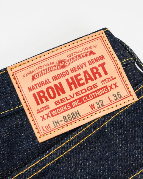 Iron Heart IH-888N in 17oz natural indigo selvedge denim jeans available at Rugged Gentlemen Shoppe