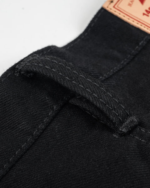 Iron Heart IH-888S-142BB in 14oz black selvedge denim jeans available at Rugged Gentlemen Shoppe
