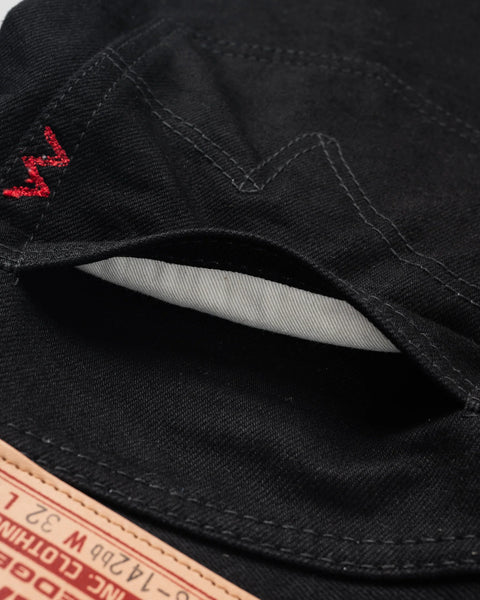 Iron Heart IH-888S-142BB in 14oz black selvedge denim jeans available at Rugged Gentlemen Shoppe