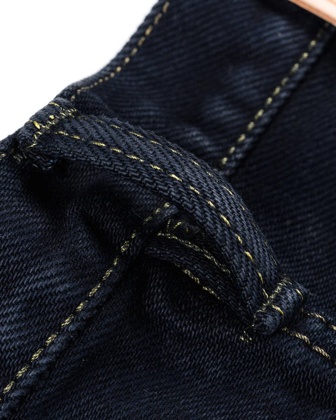 Iron Heart IH-888S-21od indigo overdyed black in 21oz selvedge denim jeans available at Rugged Gentlemen Shoppe
