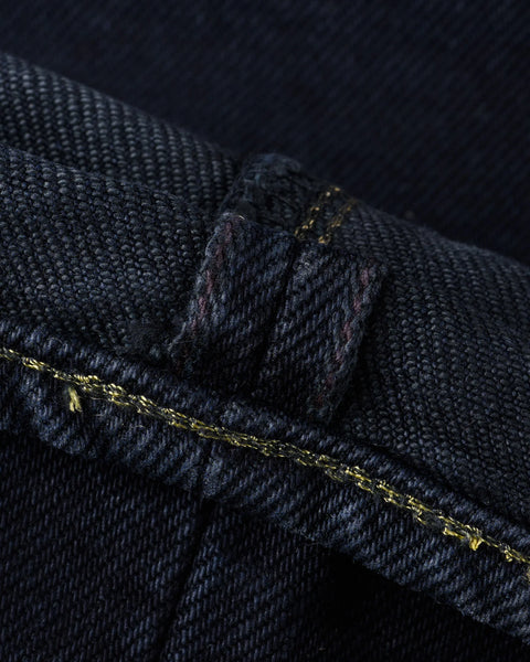 Iron Heart IH-888S-21od indigo overdyed black in 21oz selvedge denim jeans available at Rugged Gentlemen Shoppe