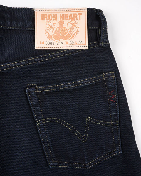 Iron Heart IH-888S-21od indigo overdyed black in 21oz selvedge denim jeans available at Rugged Gentlemen Shoppe