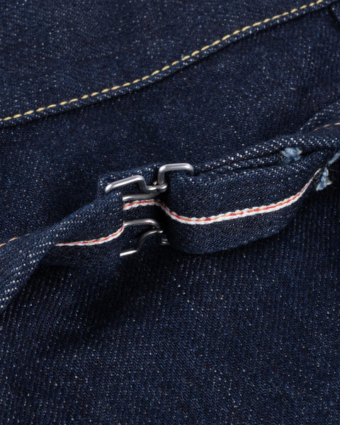 Ironheart IHJ-139-IND selvedge denim type II jacket 19oz cinch-back selvedge close-up in Rugged Gentlemen Shoppe Singapore