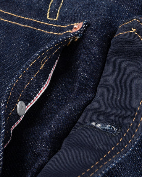 Ironheart IHJ-139-IND selvedge denim type II jacket 19oz pocket selvedge close-up in Rugged Gentlemen Shoppe Singapore
