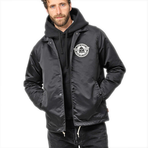 Iron Heart IHJ-160-BLK nylon coach jacket of 4.8oz in Black available at Rugged Gentlemen Shoppe