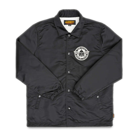 Iron Heart IHJ-160-BLK nylon coach jacket of 4.8oz in Black available at Rugged Gentlemen Shoppe