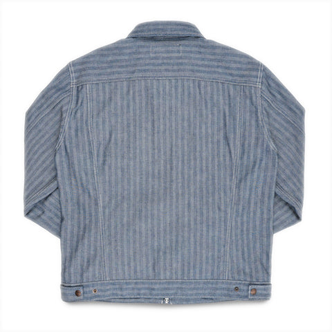 Iron Heart IHJ-164-BLU herringbone work jacket 10.5oz selvedge denim jeans available at Rugged Gentlemen Shoppe
