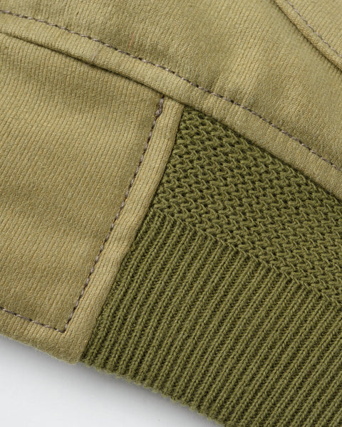 Iron Heart IHM-52-KHA 12oz Whipcord Tanker Jacket in Khaki close-up hem view
