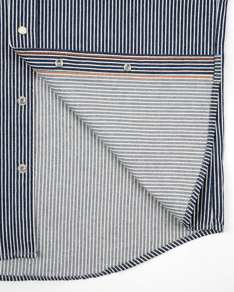 Iron Heart IHSH-07-IND hickory stripe western shirt underside view in Rugged Gentlemen Shoppe Singapore