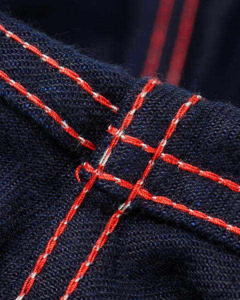 Iron Heart IHSH-227-IND 12oz CPO Wabash Shirt close-up thread view in Rugged Gentlemen Shoppe