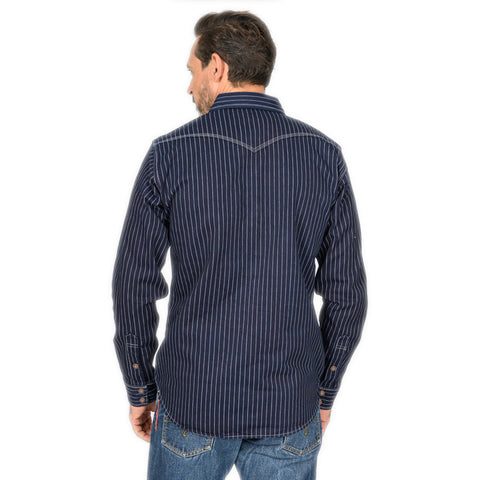 Iron Heart IHSH-227-IND 12oz CPO Wabash Shirt show my model back view