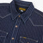 Iron Heart IHSH-227-IND 12oz CPO Wabash Shirt close-up collar view in Rugged Gentlemen Shoppe