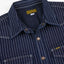 Iron Heart IHSH-227-IND 12oz CPO Wabash Shirt close-up collar view in Rugged Gentlemen Shoppe