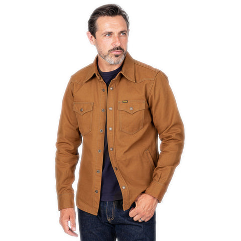 Iron Heart IHSH-422-BRN 17oz Cotton Duck CPO Shirt available at Rugged Gentlemen Shoppe Singapore