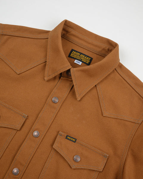 Iron Heart IHSH-422-BRN 17oz Cotton Duck CPO Shirt available at Rugged Gentlemen Shoppe Singapore