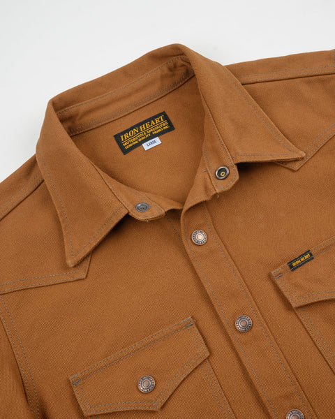 Iron Heart IHSH-422-BRN 17oz Cotton Duck CPO Shirt available at Rugged Gentlemen Shoppe Singapore