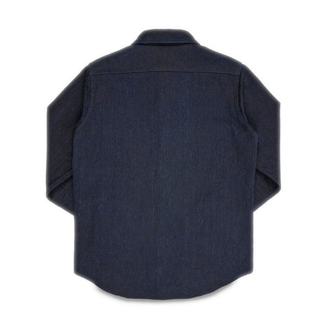 Iron Heart IHSH-437-IND Dobby Cloth CPO Shirt in indigo in 13.5oz selvedge denim jeans available at Rugged Gentlemen Shoppe