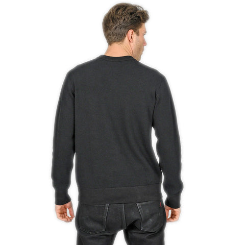 Iron Heart IHSW-86-BLK Heavyweight Thermal Crew Neck Sweater in Black available at Rugged Gentlemen Shoppe