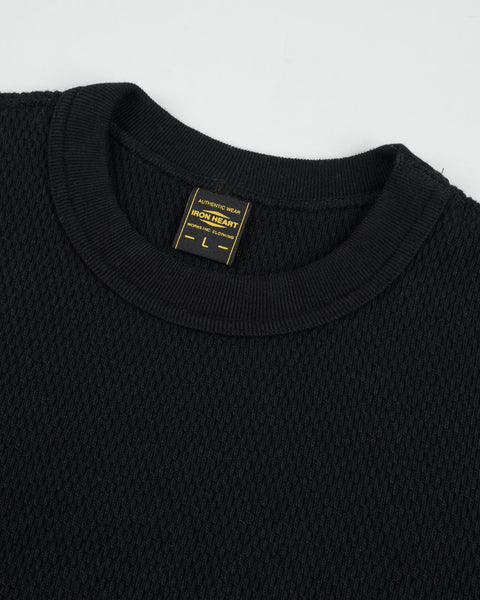 Iron Heart IHSW-86-BLK Heavyweight Thermal Crew Neck Sweater in Black available at Rugged Gentlemen Shoppe