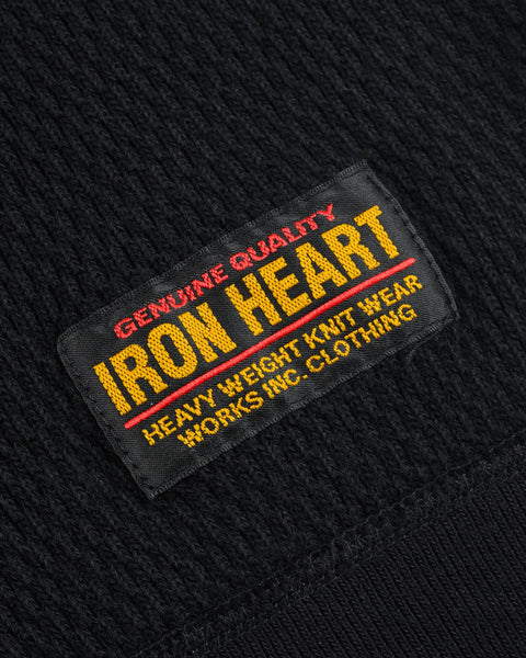 Iron Heart IHSW-86-BLK Heavyweight Thermal Crew Neck Sweater in Black available at Rugged Gentlemen Shoppe
