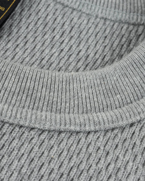 Iron Heart IHSW-86-GRY Heavyweight Thermal Crew Neck Sweater in grey available at Rugged Gentlemen Shoppe